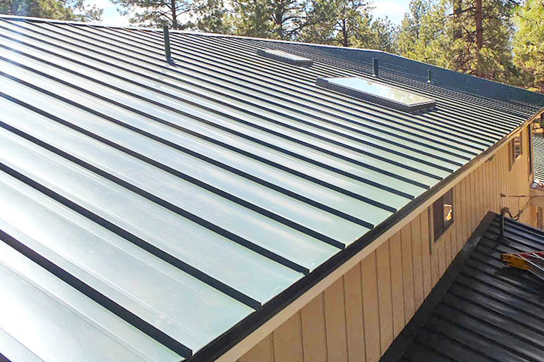 Newly installed metal roof in Flagstaff Arizona