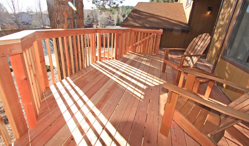Redwood Deck with Redwood handrails