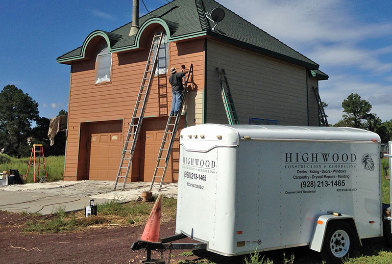 Painting the exterior of a home near Flagstaff Arizona