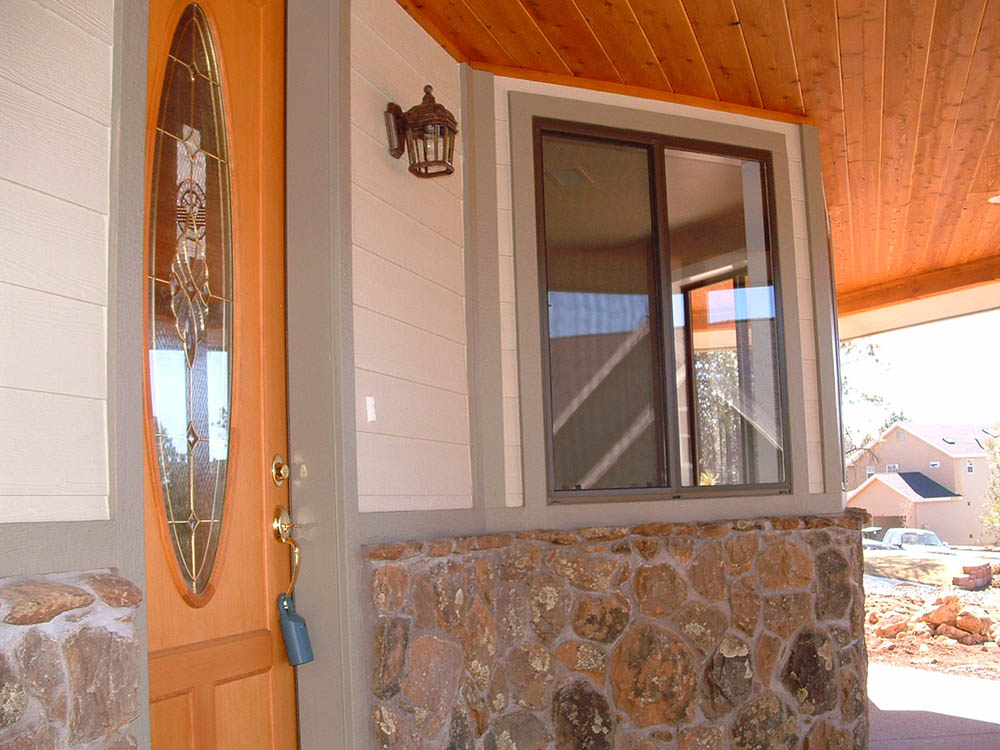 Custom front entry to one of our custom homes in Flagstaff AZ