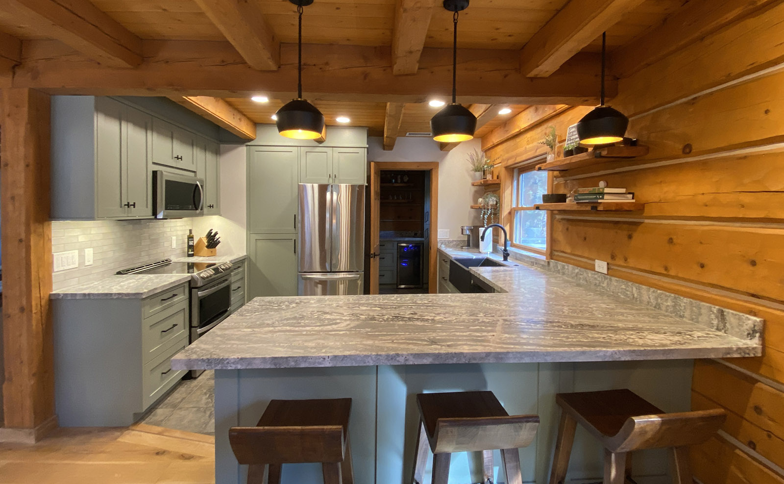 Custom kitchen in a log home in Flagstaff Arizona