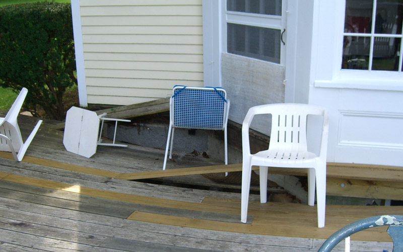 Collapsed deck